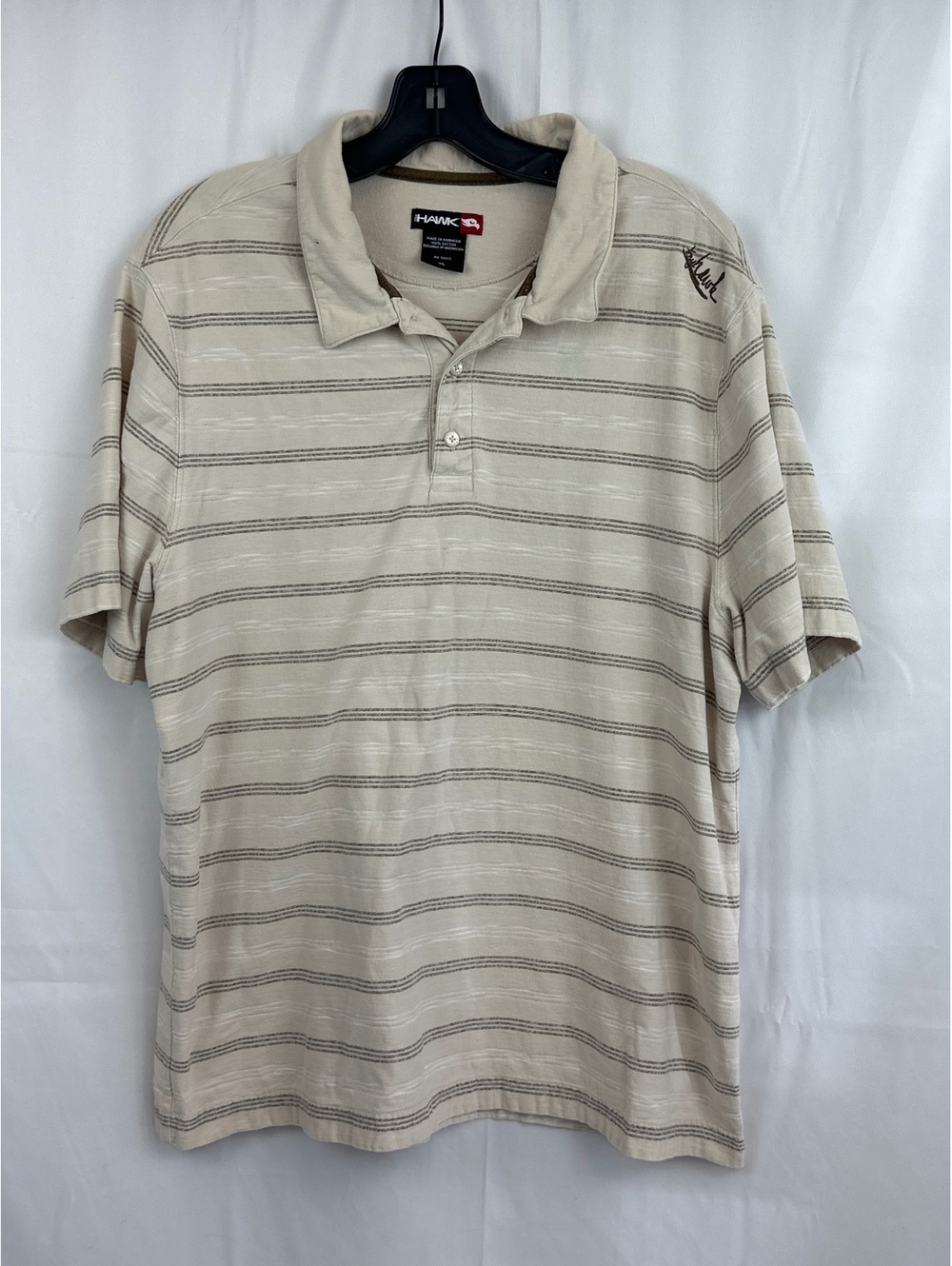 Tony Hawk XL Beige Striped Polo Shirt
